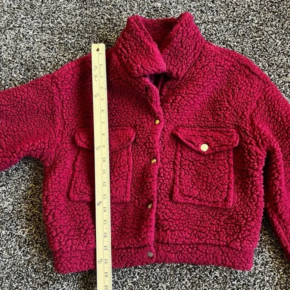 SHEIN Vibrant Red Teddy Jacket - Picture 5 of 7